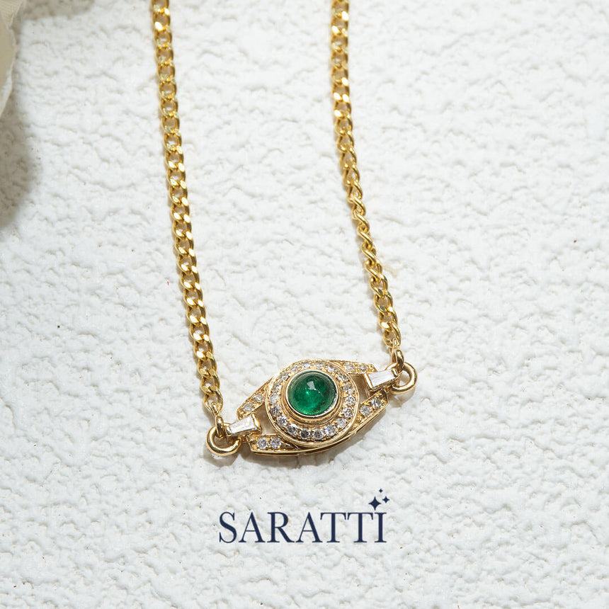 Anima Hera Emerald Pendant Necklace | Saratti Fine Jewelry