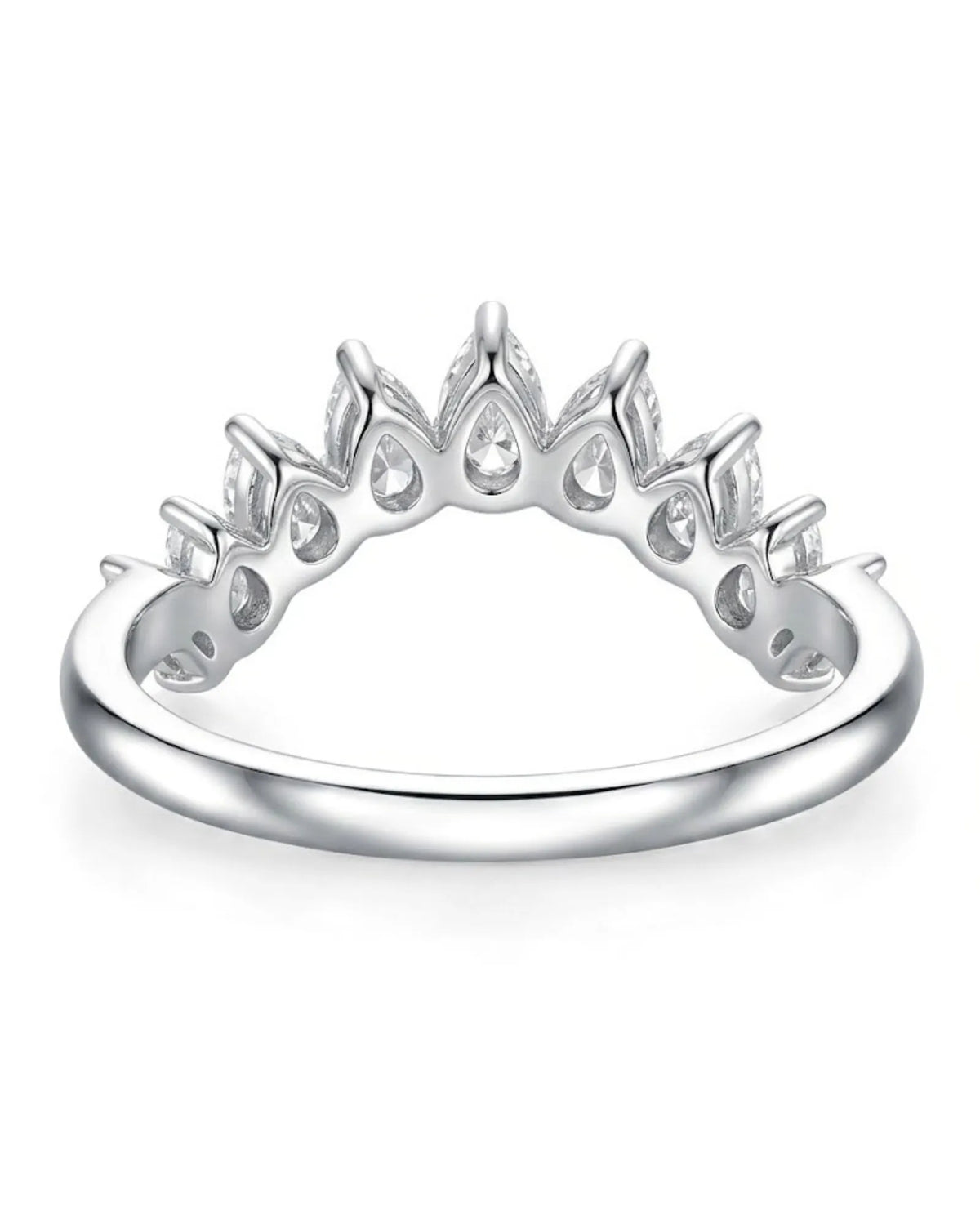 Curved Wedding Band Tiara Inspired | Modern Gem Jewelry | Saratti