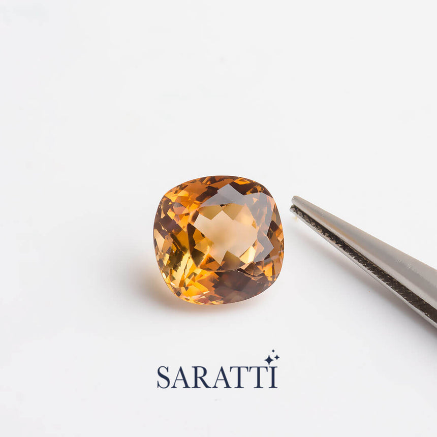 cushion natural golden topaz