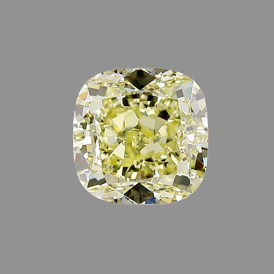 Cushion Cut Light Yellow Diamond | Saratti