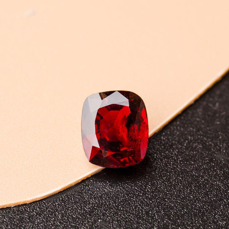 Cushion Cut Natural Spinel Gem with Vivid Red Hue | Saratti