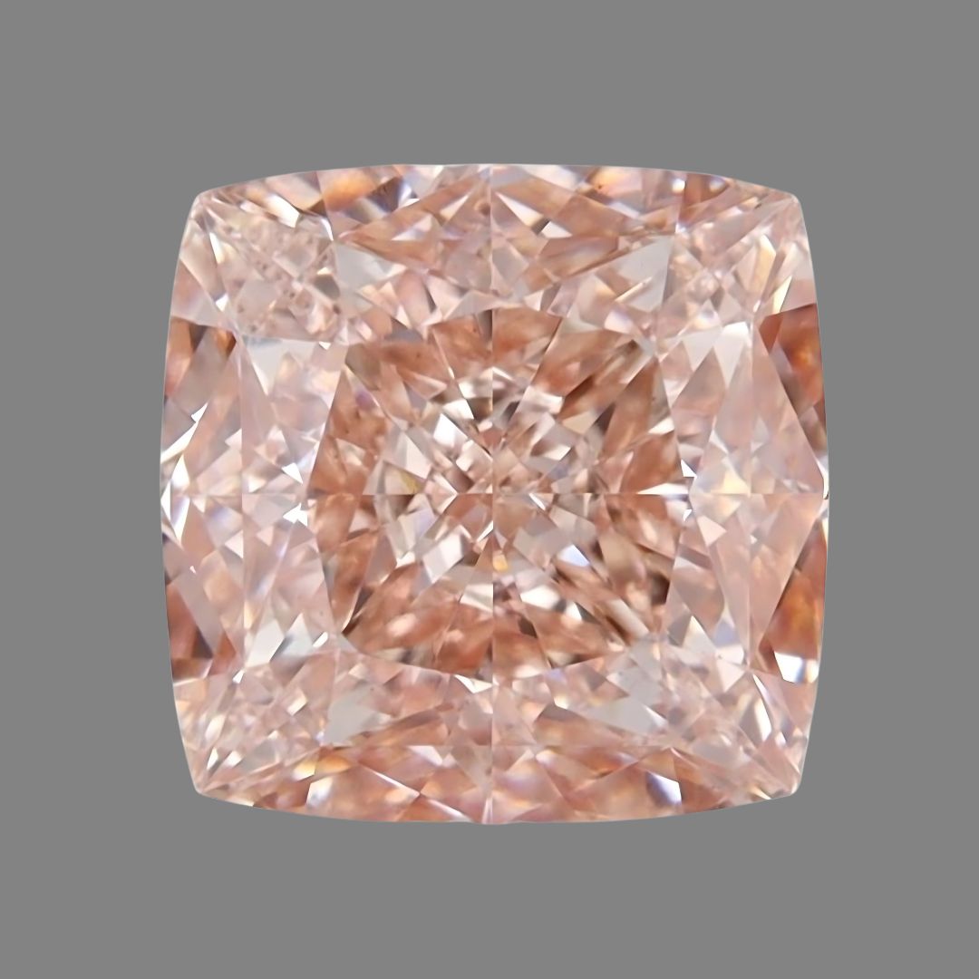 Cushion Cut VIVID Pink Brownish Lab Grown Diamond | Saratti Jewelry