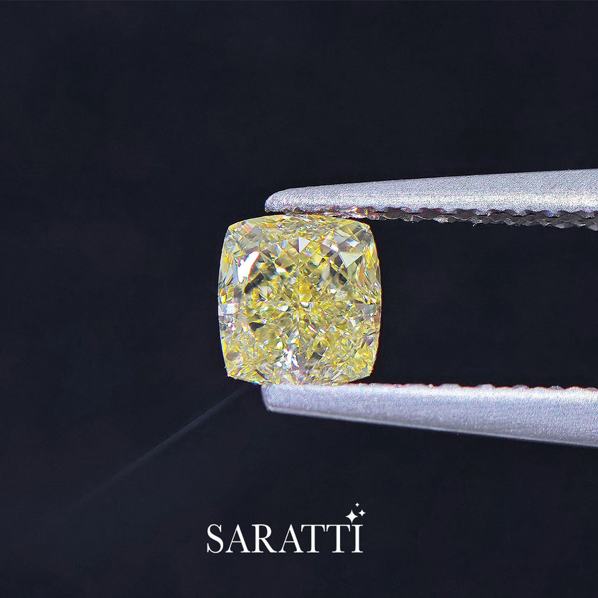 Cushion Modified Brilliant Fancy Light Brownish Yellow Diamond 1.11 carat | SARATTI