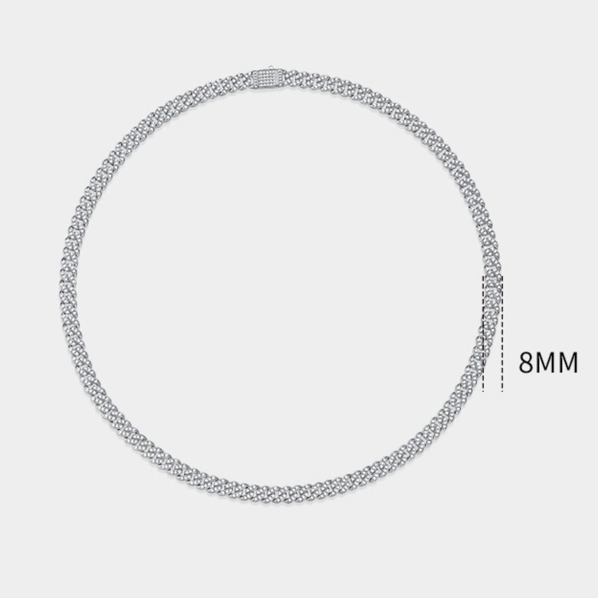 Custom Clasp Natural Diamond Necklace in 18K White Gold | Saratti