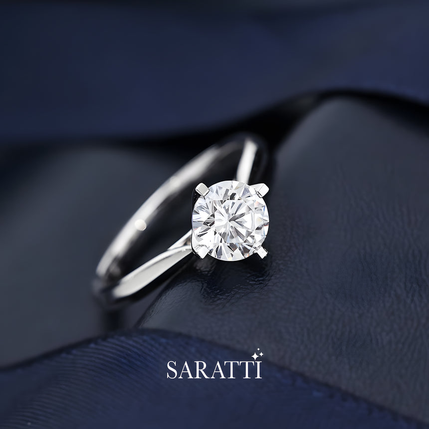 Natural Diamond Ring with Cathedral Setting | Saratti
