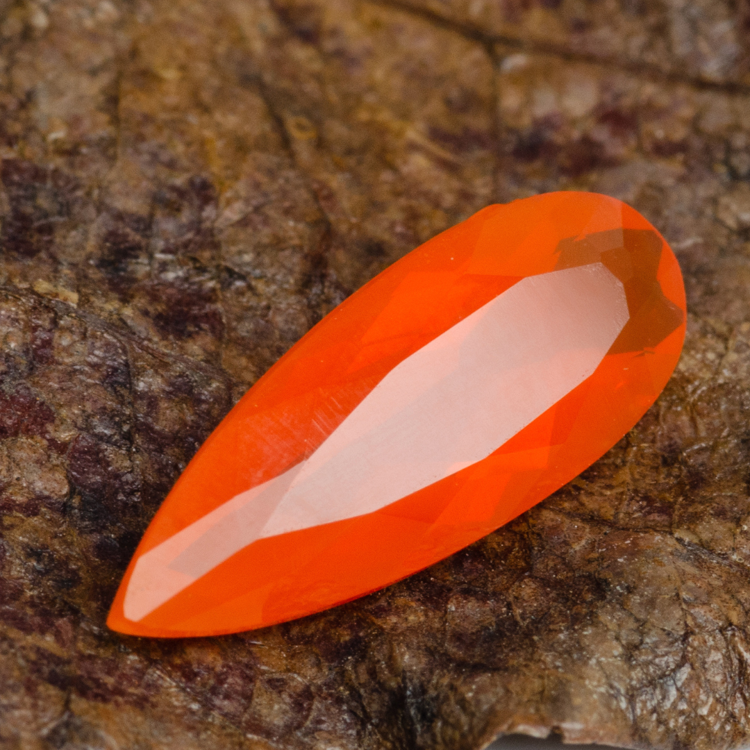 1.8 carats Pear Cut Natural Mexican Fire Opal | 16.4 x 6.5mm