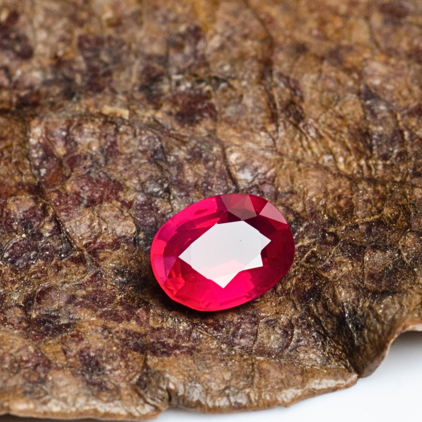 0.46 carats Oval Brumese Unheated Ruby Gem | 5.3 x 4.7mm