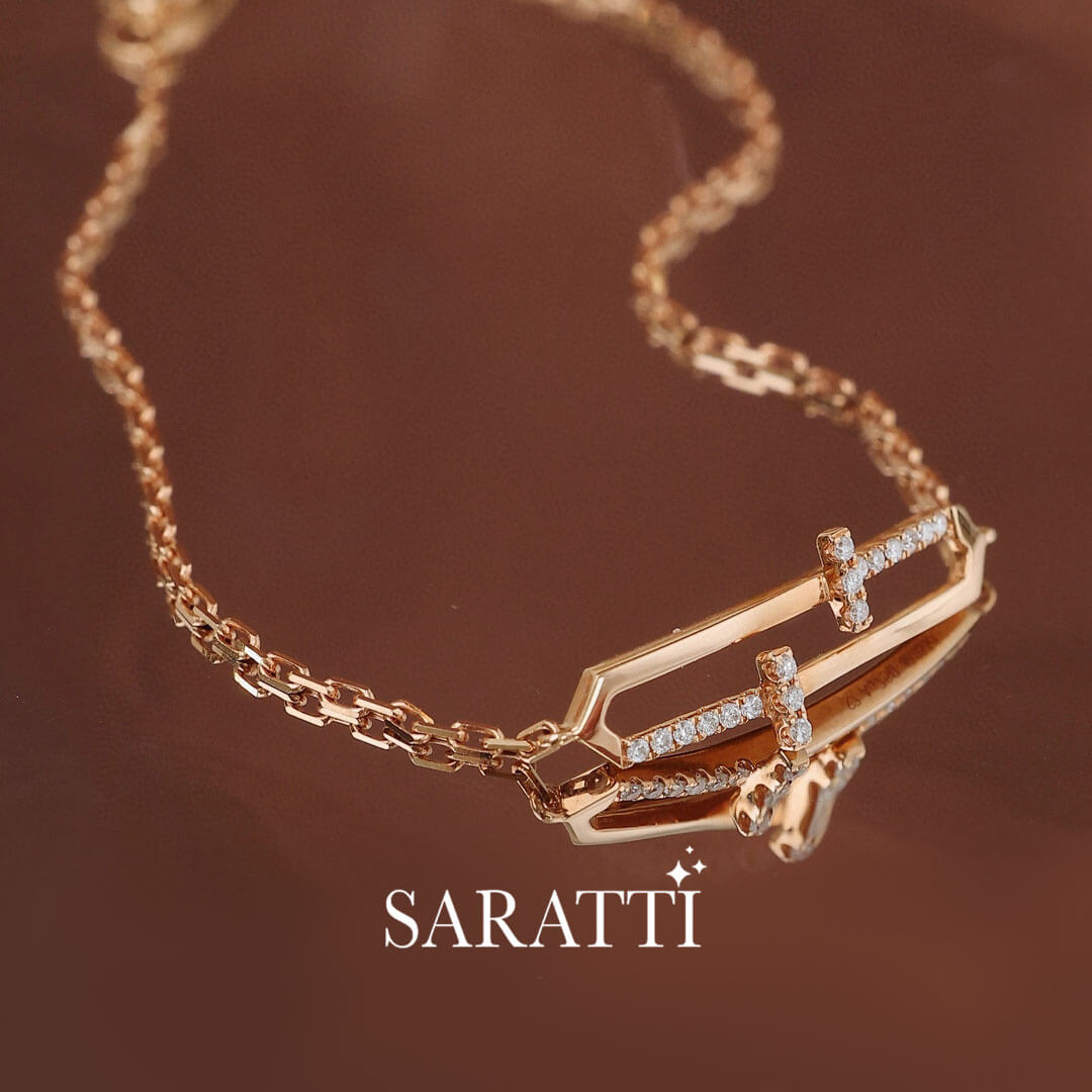 Clou Courbé II Diamond Bracelet for Women | Saratti 