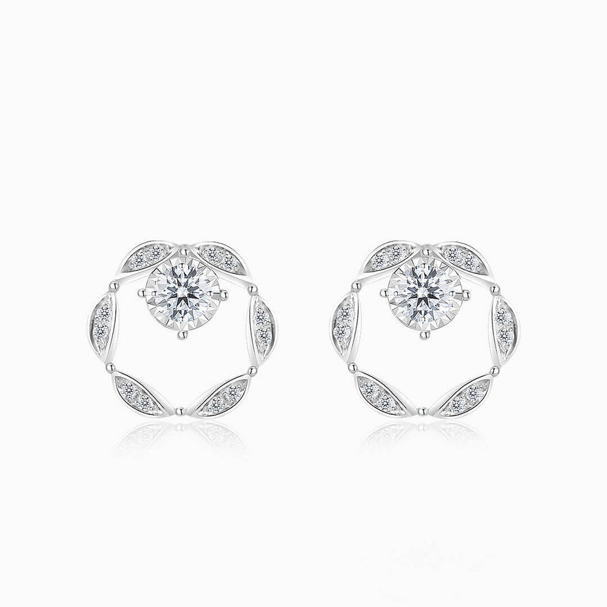 1 2 carat Diamond Earrings in White Gold For Women | Saratti
