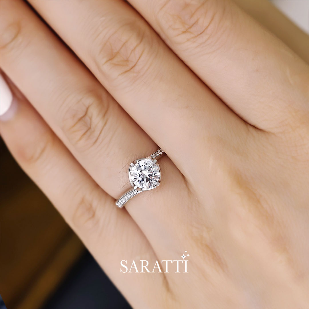 Round Cut Diamond Engagement Ring | Saratti