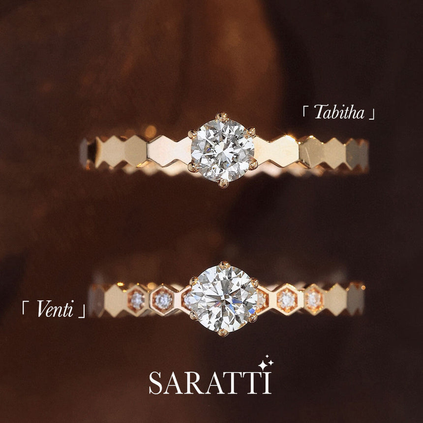 Six Prong Set Diamond Anima Gemella II Natural Diamond Engagement Ring | Saratti