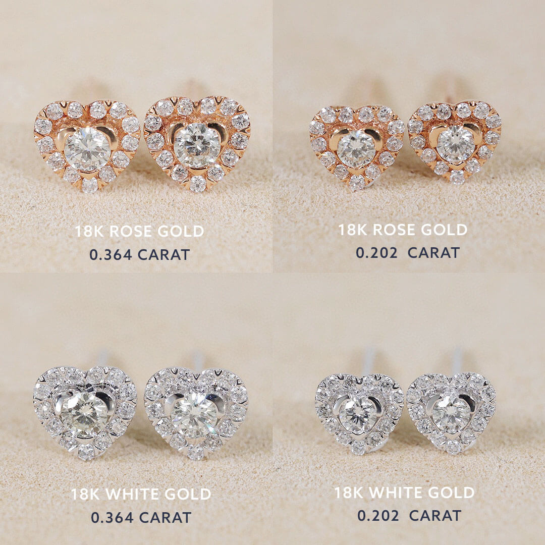 Pave Set Tiny Diamond Halo Stud Earrings  | Saratti | Custom High and Fine Jewelry