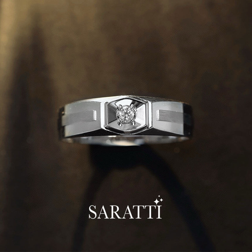 Top view of the Six Paths Diamond  Ring for Men | Saratti