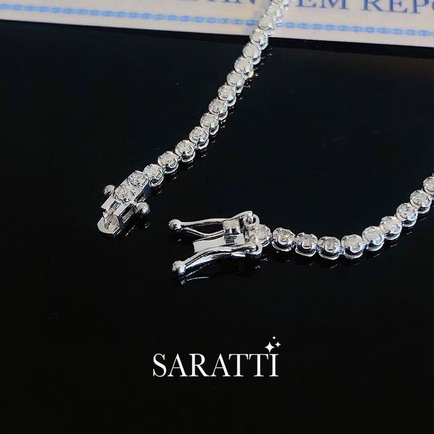 Close up shot of The Mandala Rex Diamond Tennis Bracelet | Saratti