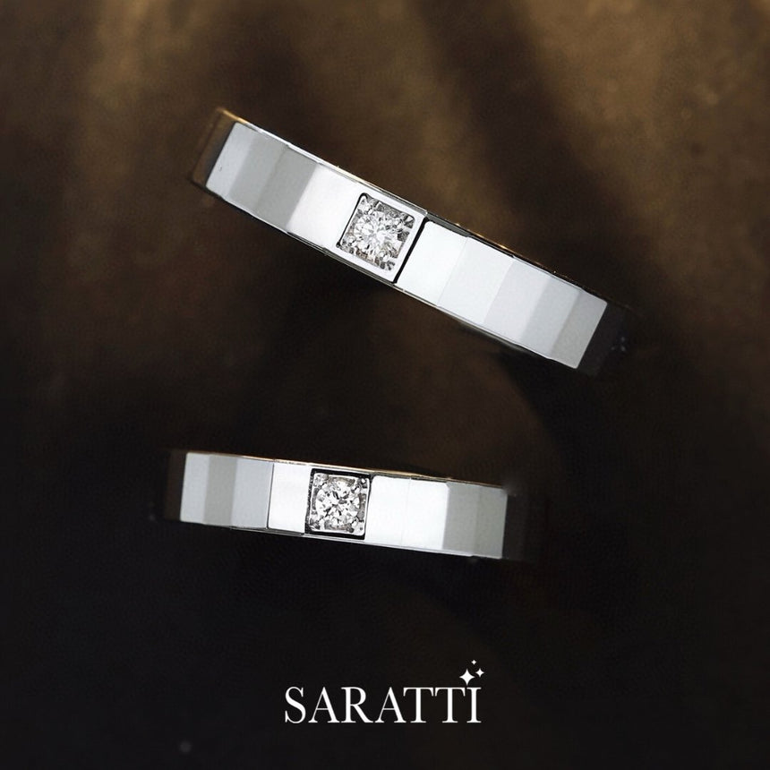 White Gold Wedding Rings With Natural Diamonds | Saratti