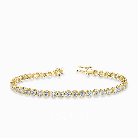 Yellow Gold Mandala Rex Diamond Tennis Bracelet  | Saratti