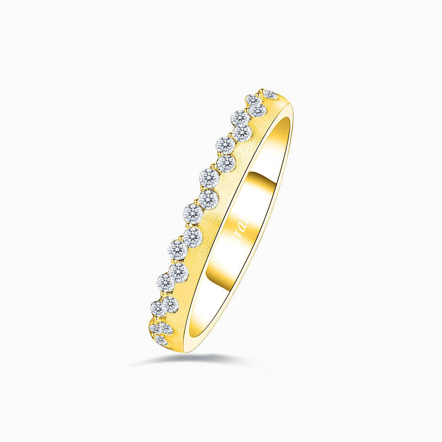 Yellow Gold Princess Tiara Diamond Eternity Wedding Band | Saratti