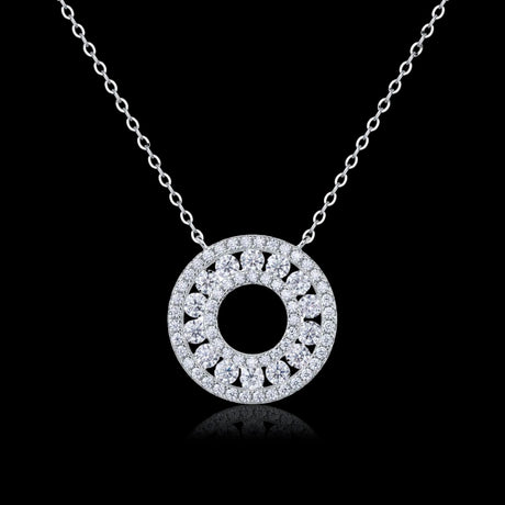 Radiant Orbit: 0.59-Carat Moissanite Circle Pendant