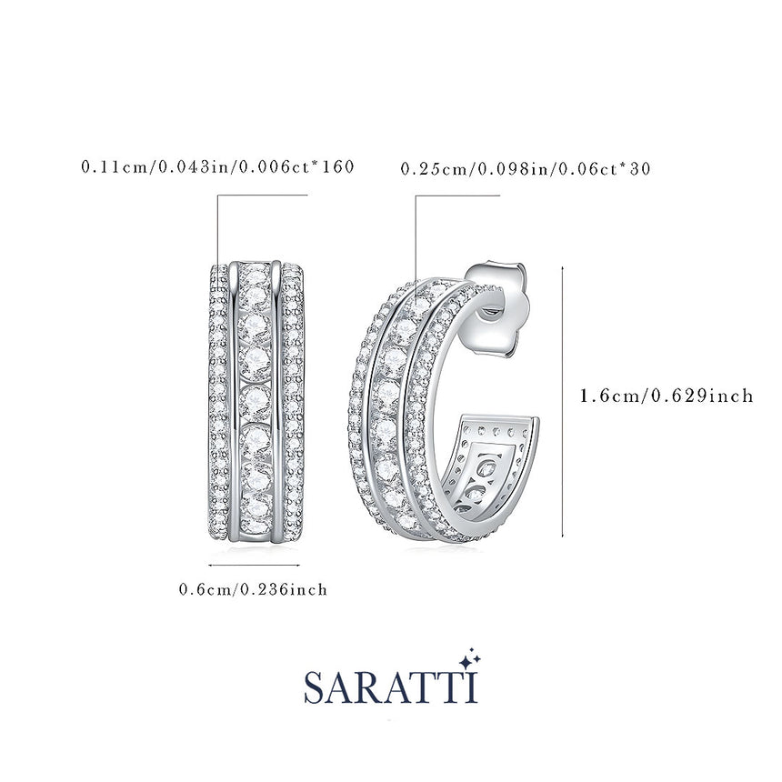 Lunar Paths Moissanite Hoop Earrings