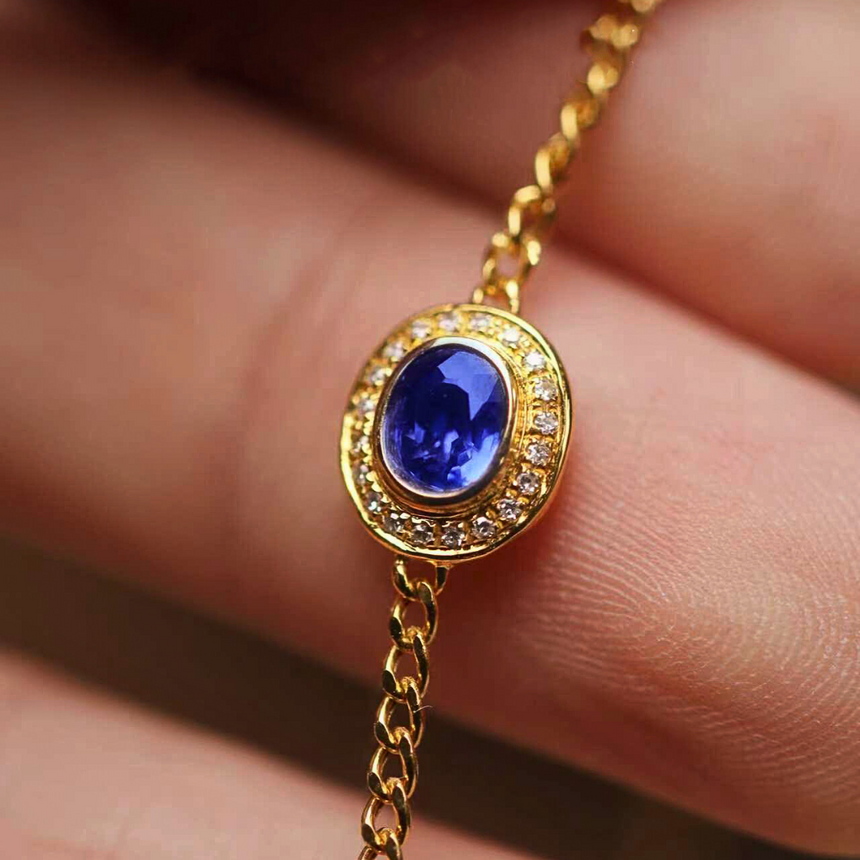 Elegant Sapphire Diamond Wrist Bracelet | SARATTI