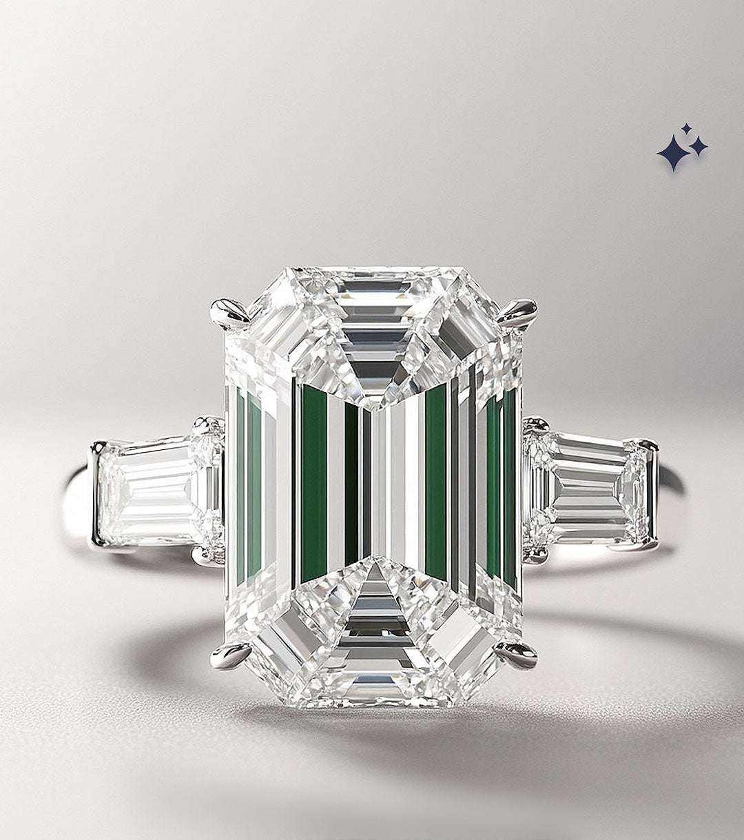 Statement three-stone diamond ring by SARATTI