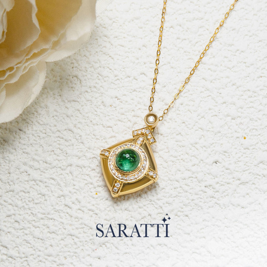 18K Gold Emerald Zodiac Necklace For Her | Saratti Jewelry