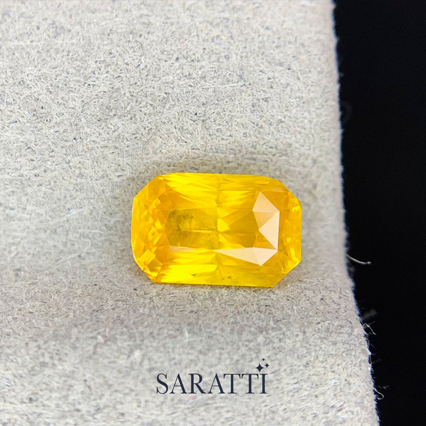 Eye Clean Yellow Sapphire Radiant Shape | SARATTI
