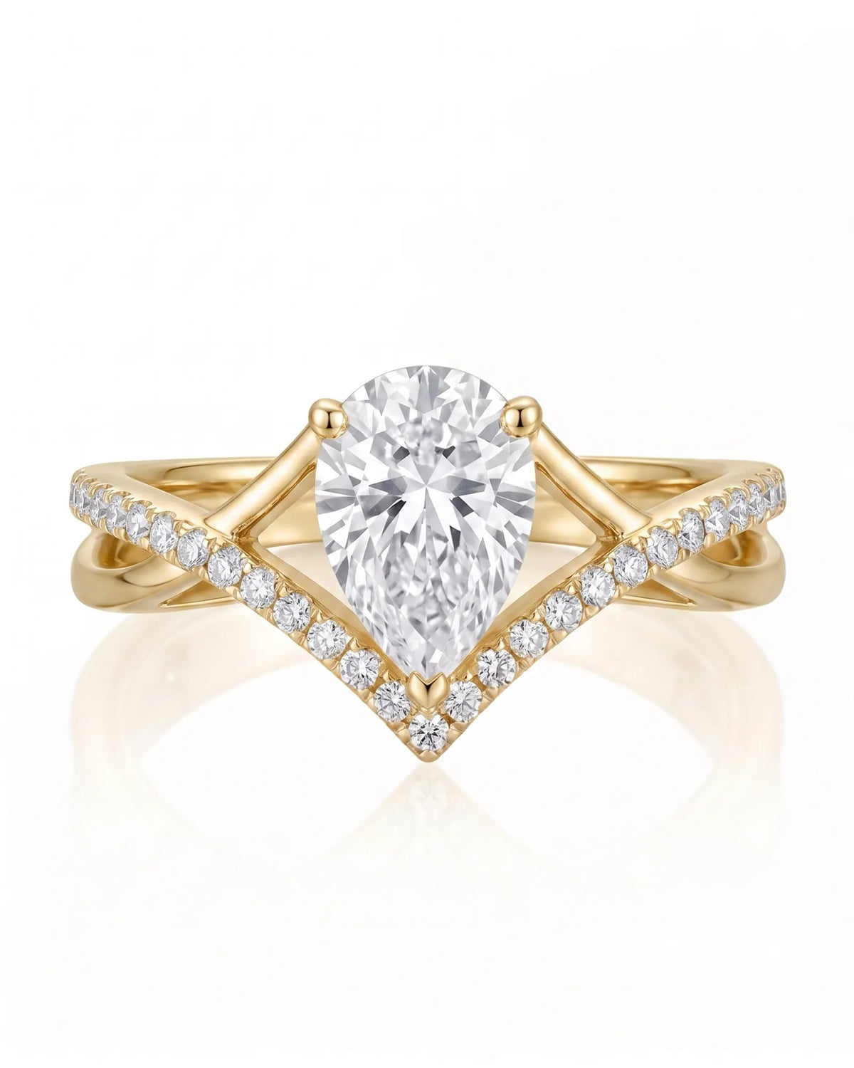 Claire – Natural Pear-Shaped Diamond Twisted-Shank Engagement Ring