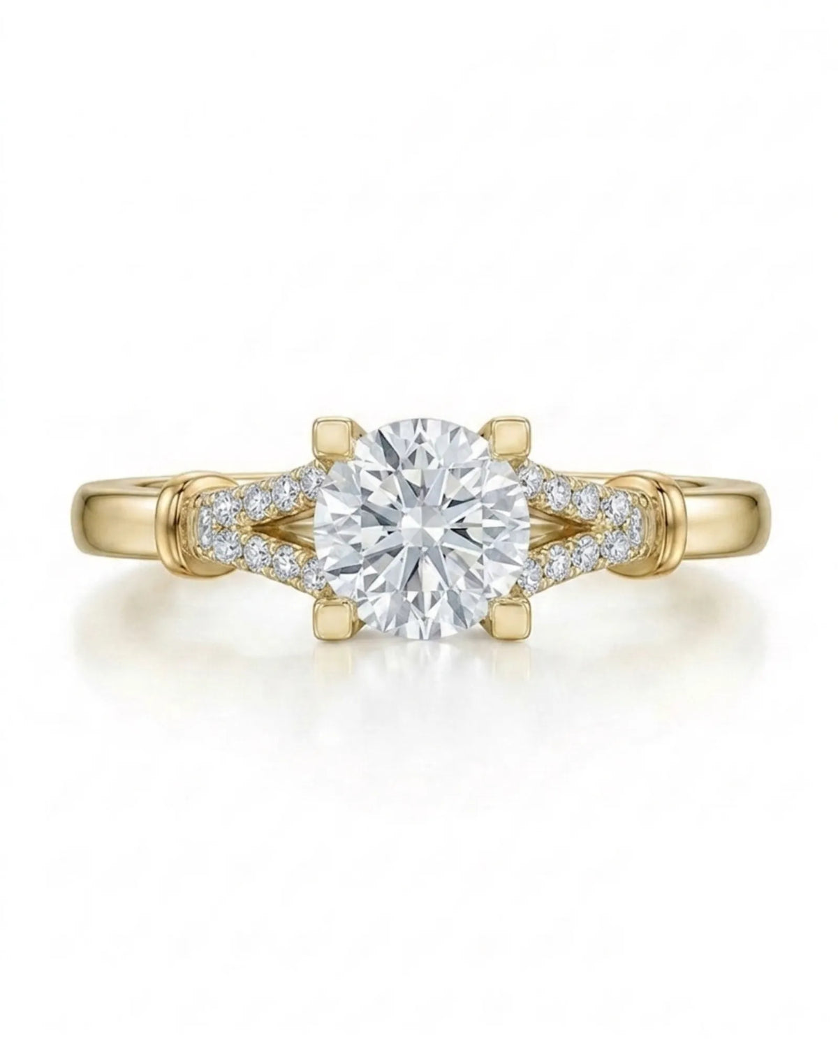 Noemie – Natural Round Diamond Split-Shank Engagement Ring