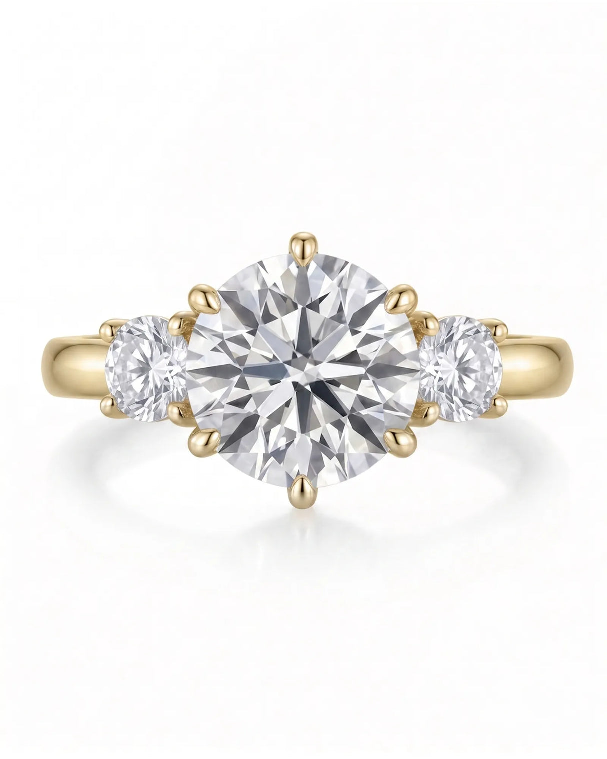 Paulina – Natural Round Diamond Three-Stone Engagement Ring