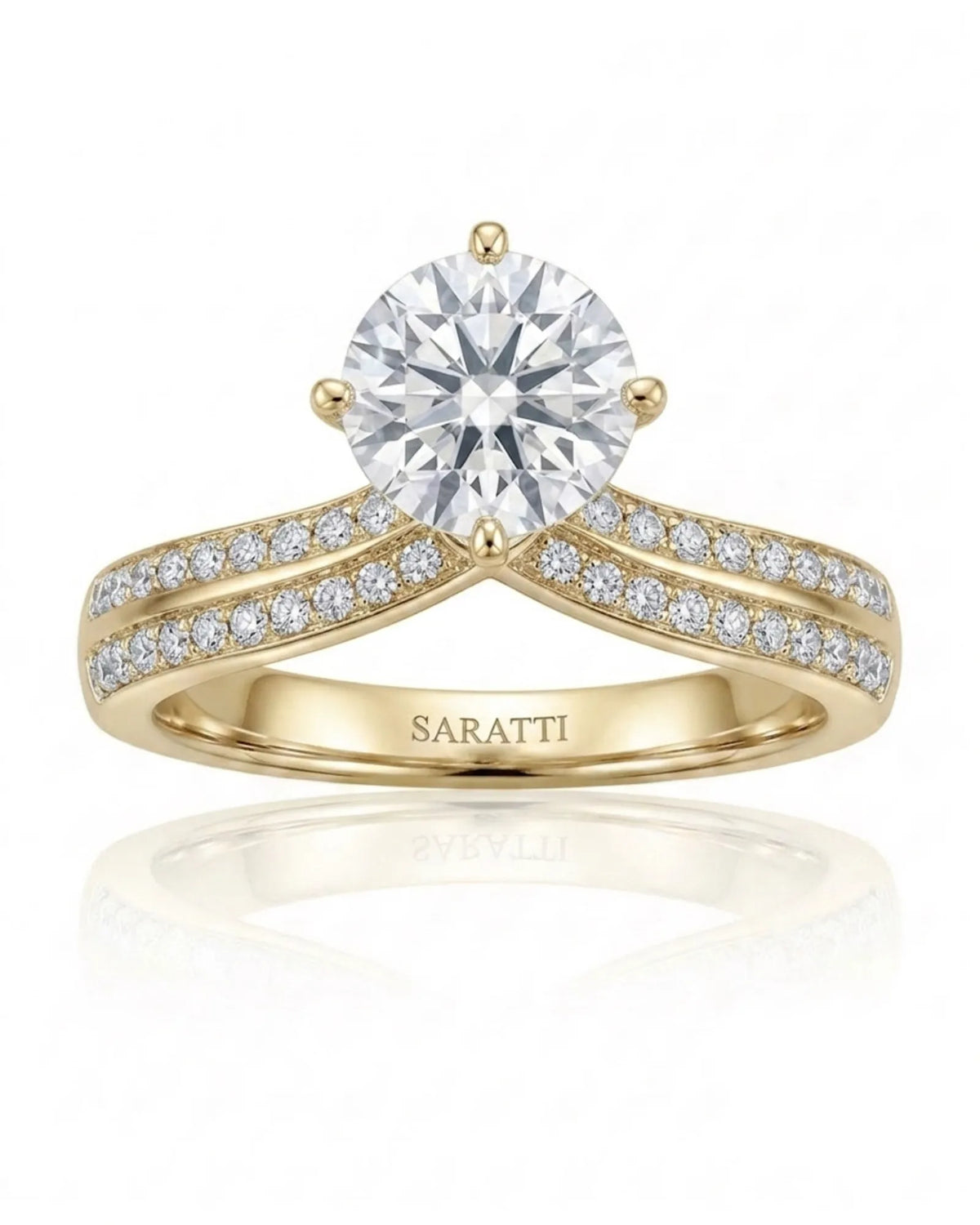 Dessina – Sublime Radiance Natural Round Diamond Tiara Split-Shank Ring