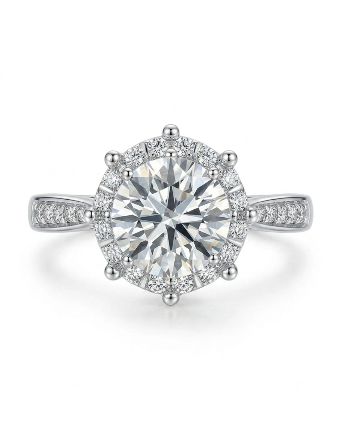Yulisa – Eternal Flame Natural Round Diamond Halo Engagement Ring