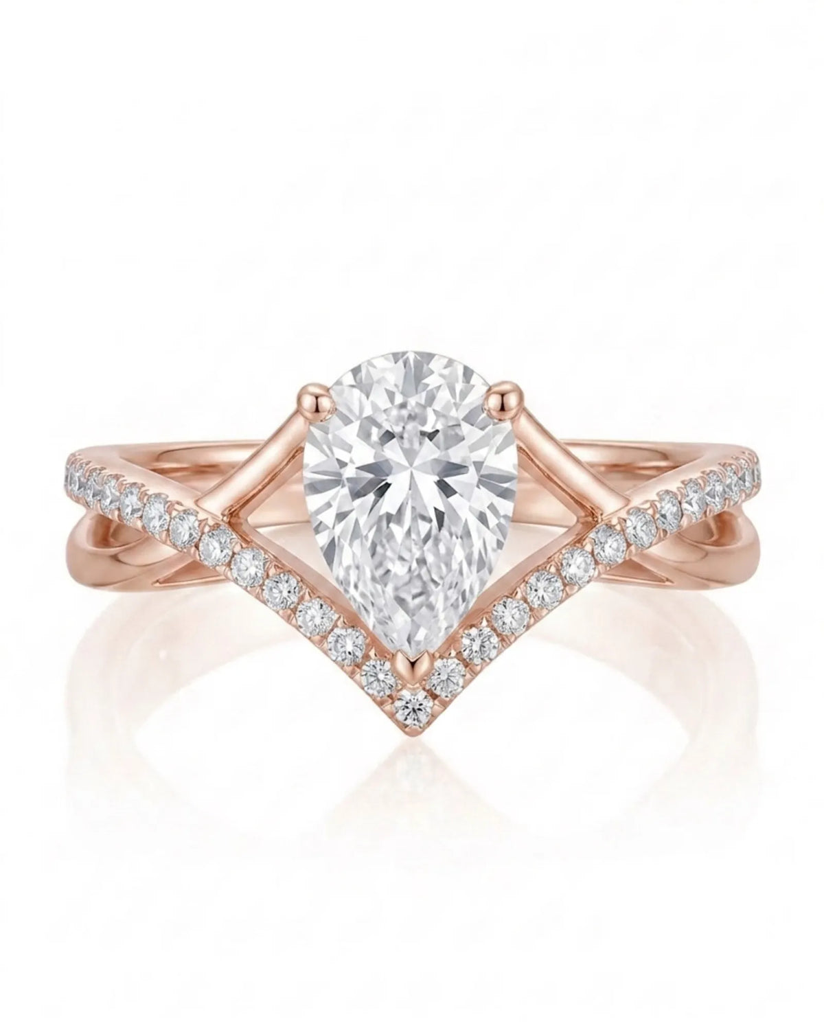 Claire – Natural Pear-Shaped Diamond Twisted-Shank Engagement Ring