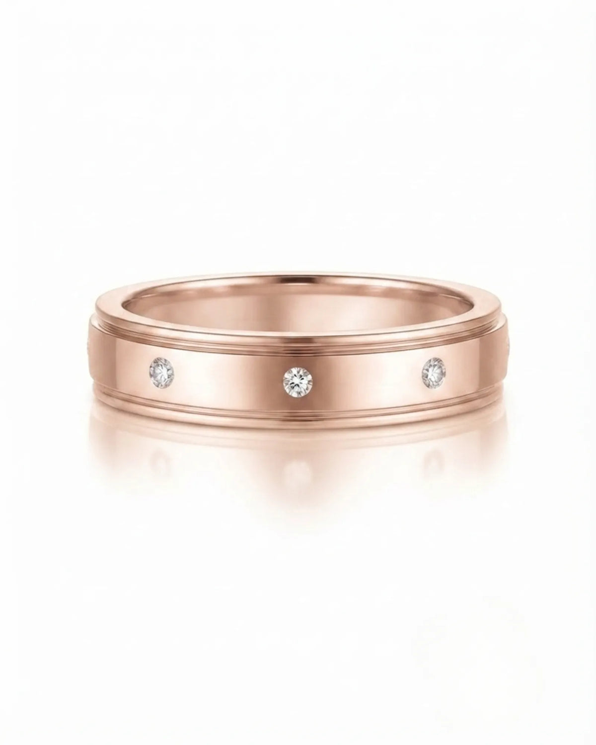 Trinity Diamond wedding band, front view 3 | SARATTI