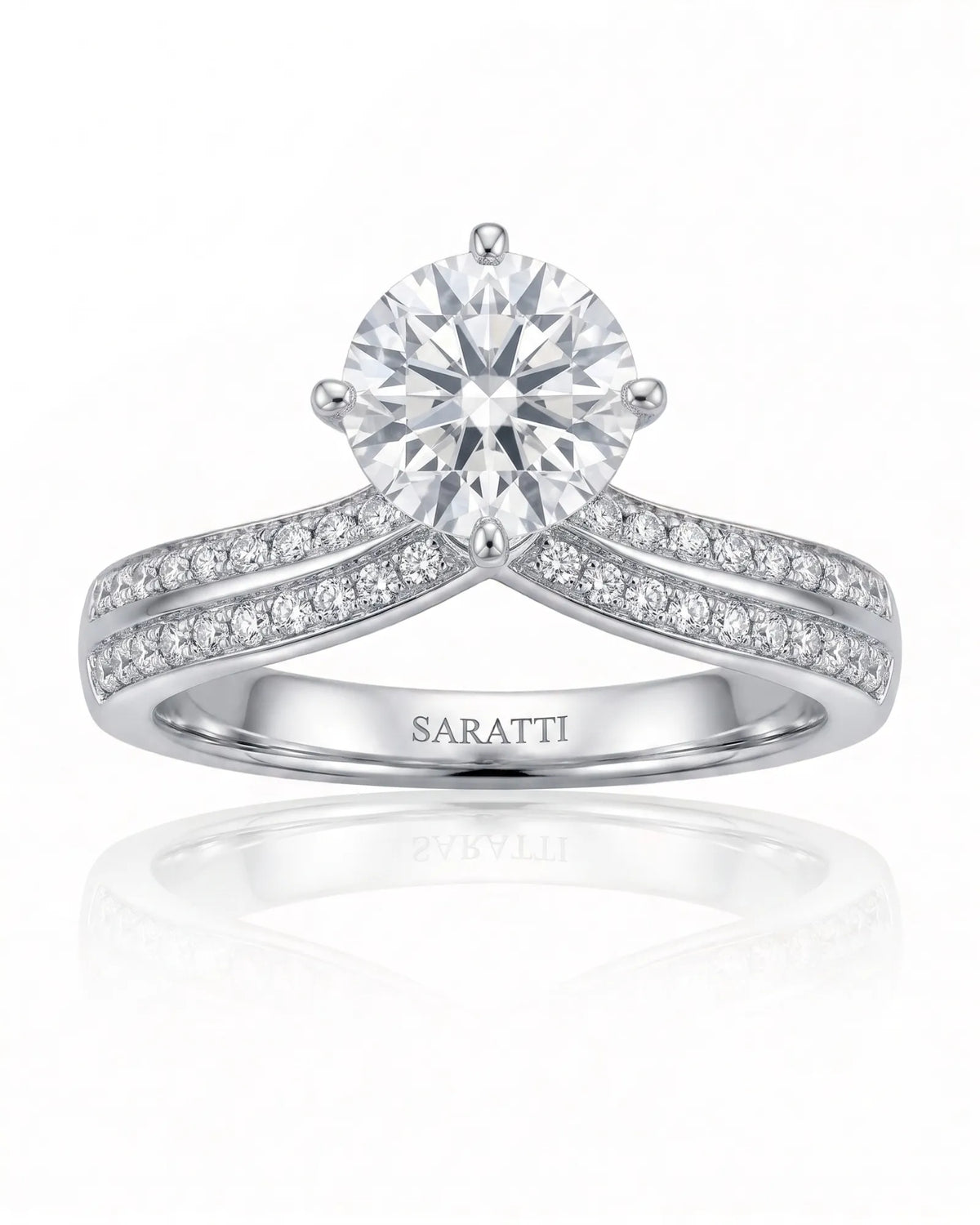 Dessina – Sublime Radiance Natural Round Diamond Tiara Split-Shank Ring