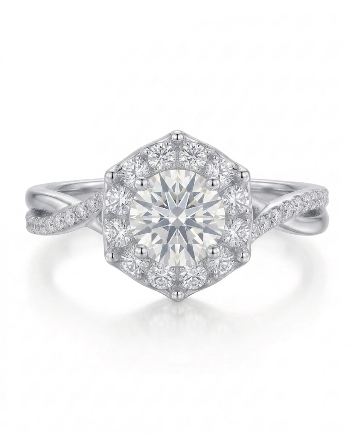 Julisa – Classic Chant Natural Round Diamond Halo Engagement Ring
