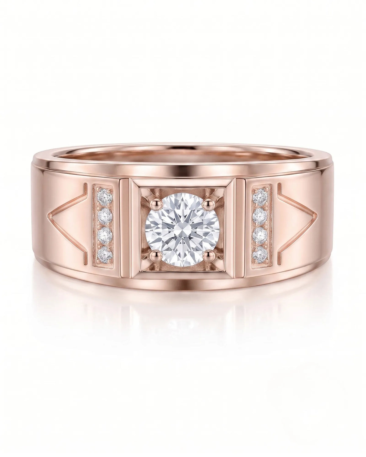 Adamantine Courage Diamond Ring — 18K Rose Gold — Front