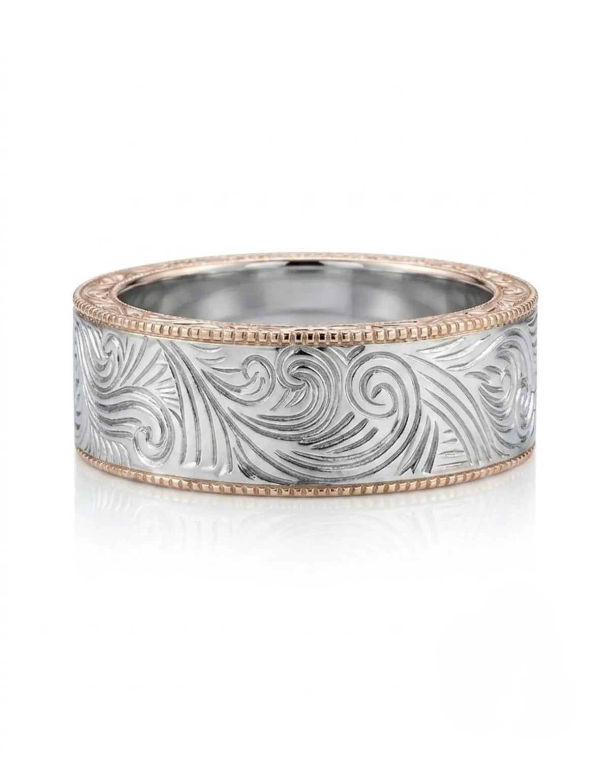 Vellum Aureus Art Nouveau Two Tone Men Ring