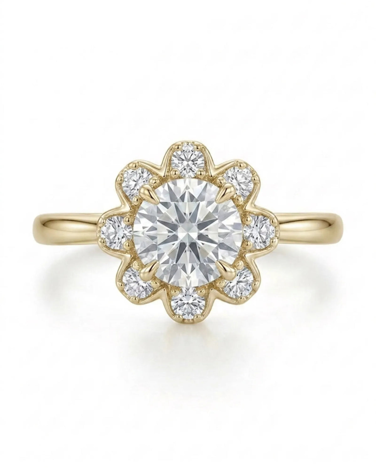 Celine – Natural Round Diamond Halo Engagement Ring