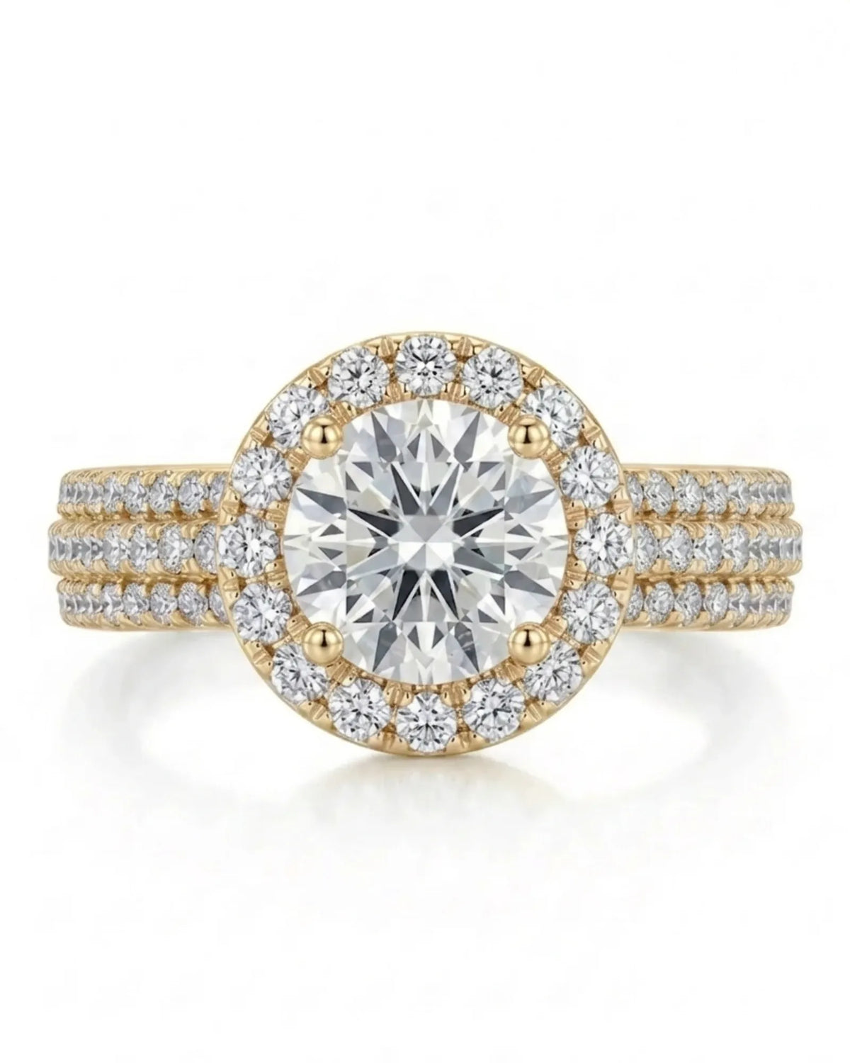 Yumi – Lumina Crown Natural Round Diamond Halo Engagement Ring