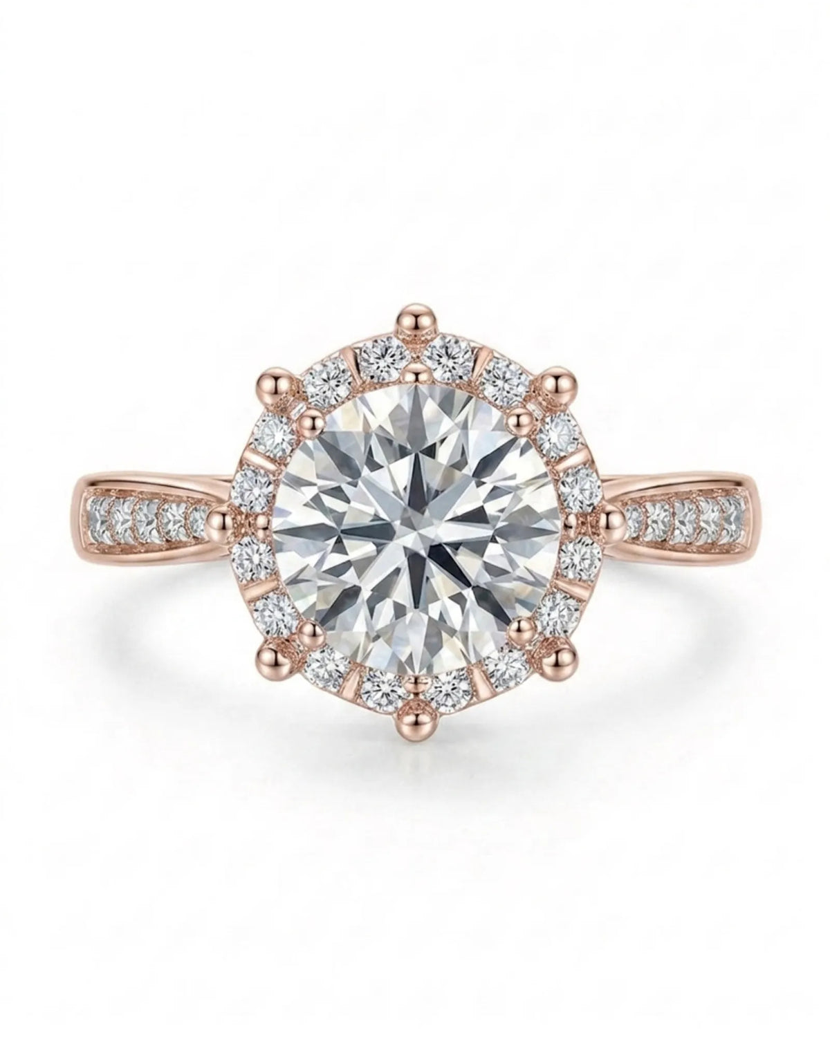 Yulisa – Eternal Flame Natural Round Diamond Halo Engagement Ring