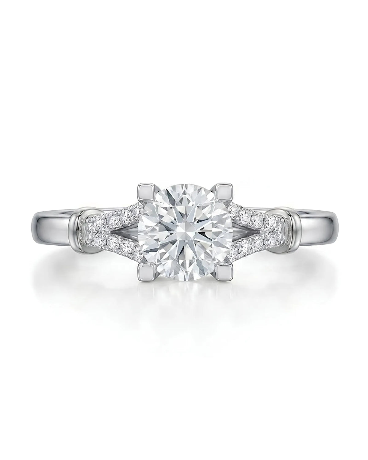 Noemie – Natural Round Diamond Split-Shank Engagement Ring