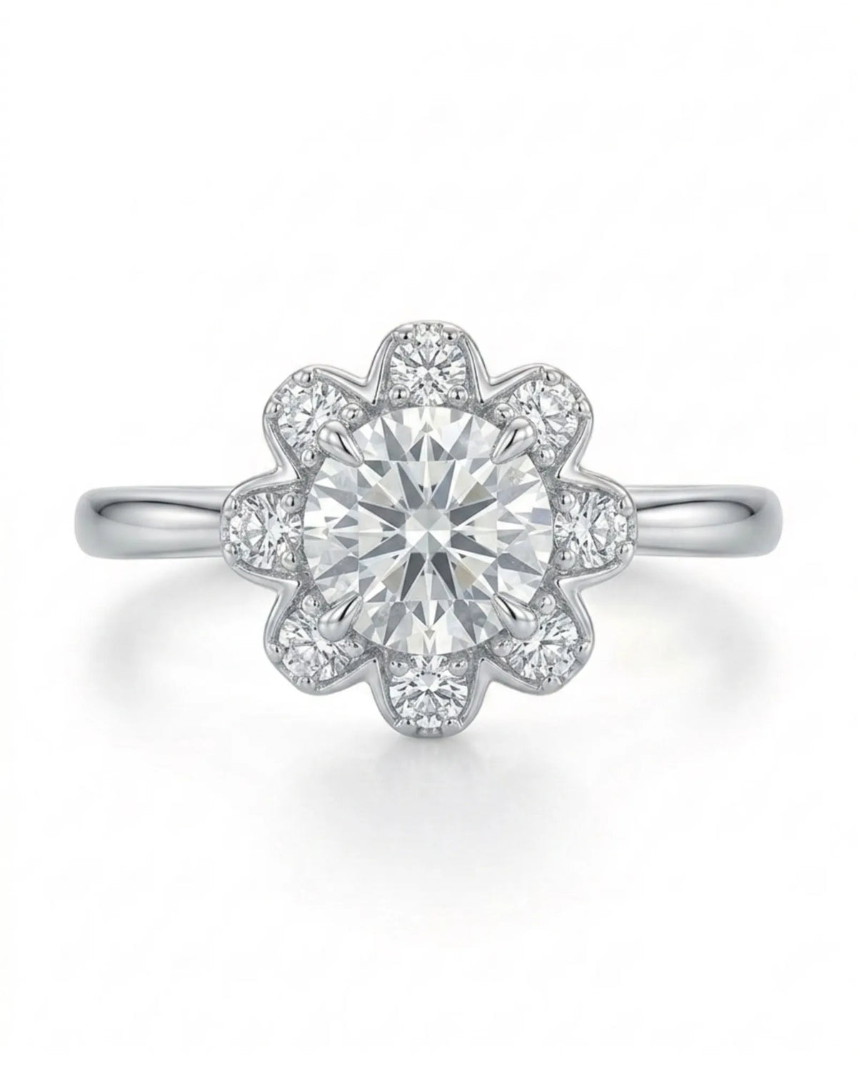 Celine – Natural Round Diamond Halo Engagement Ring