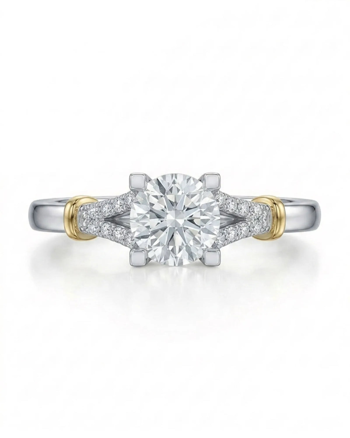 Noemie – Natural Round Diamond Split-Shank Engagement Ring