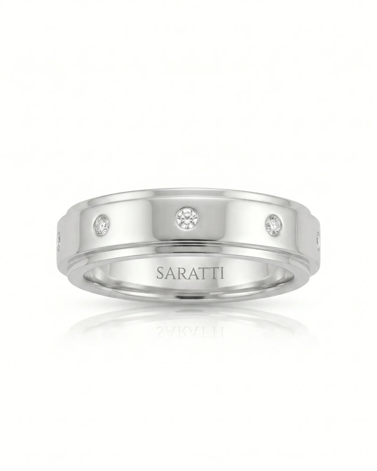 Trinity Diamond wedding band, front view 4 | SARATTI