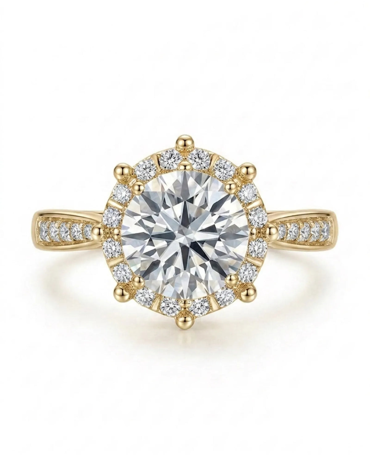 Yulisa – Eternal Flame Natural Round Diamond Halo Engagement Ring