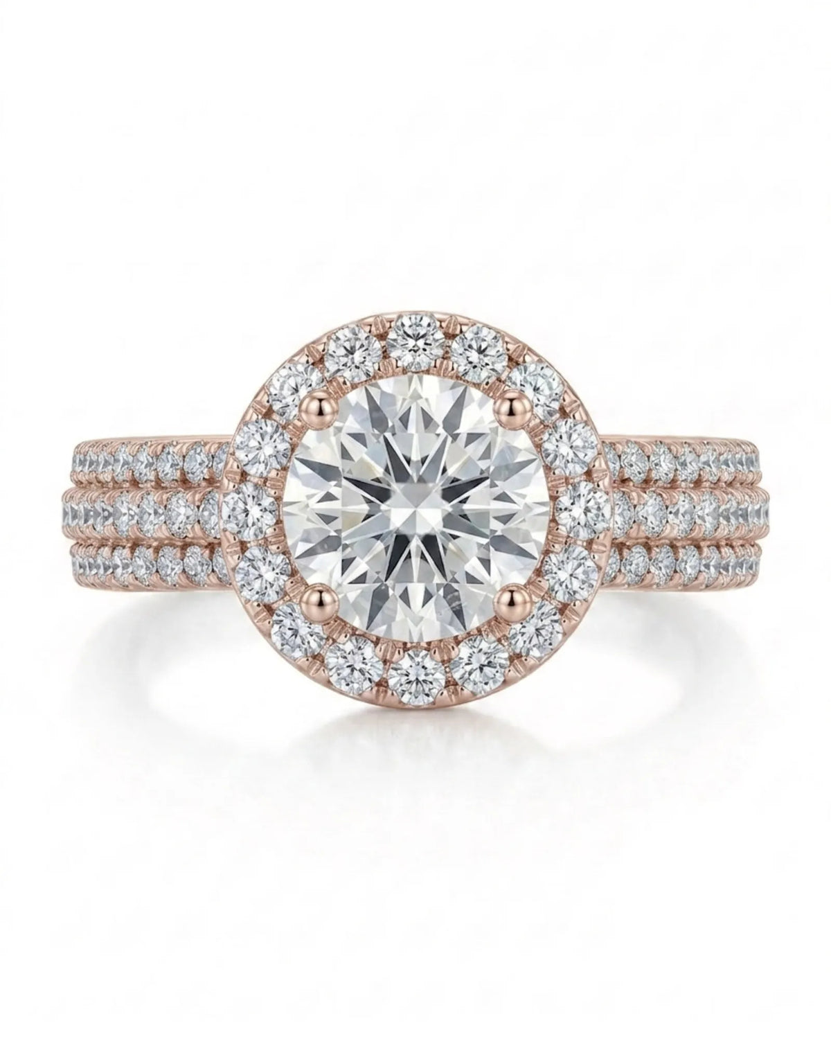 Yumi – Lumina Crown Natural Round Diamond Halo Engagement Ring