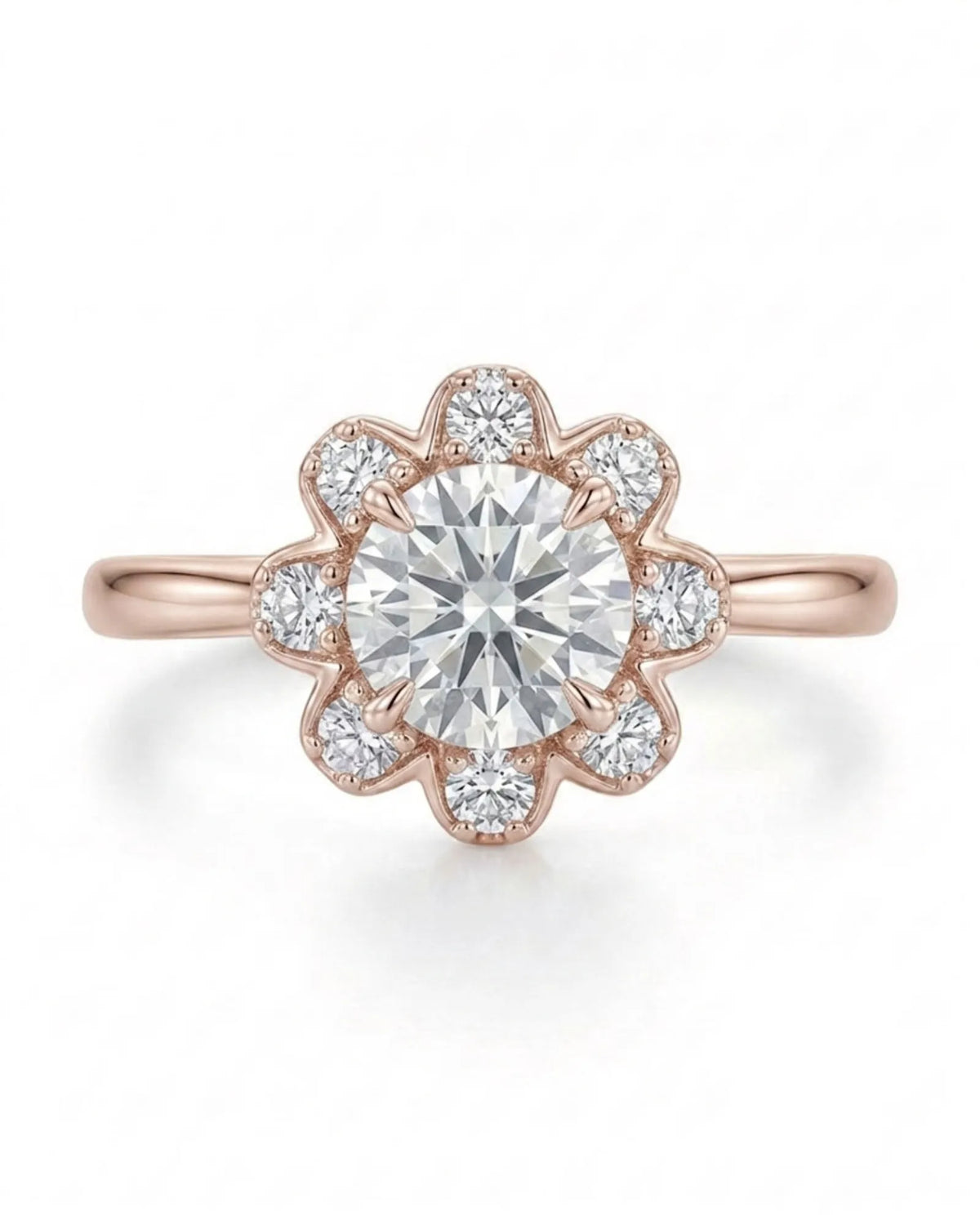 Celine – Natural Round Diamond Halo Engagement Ring