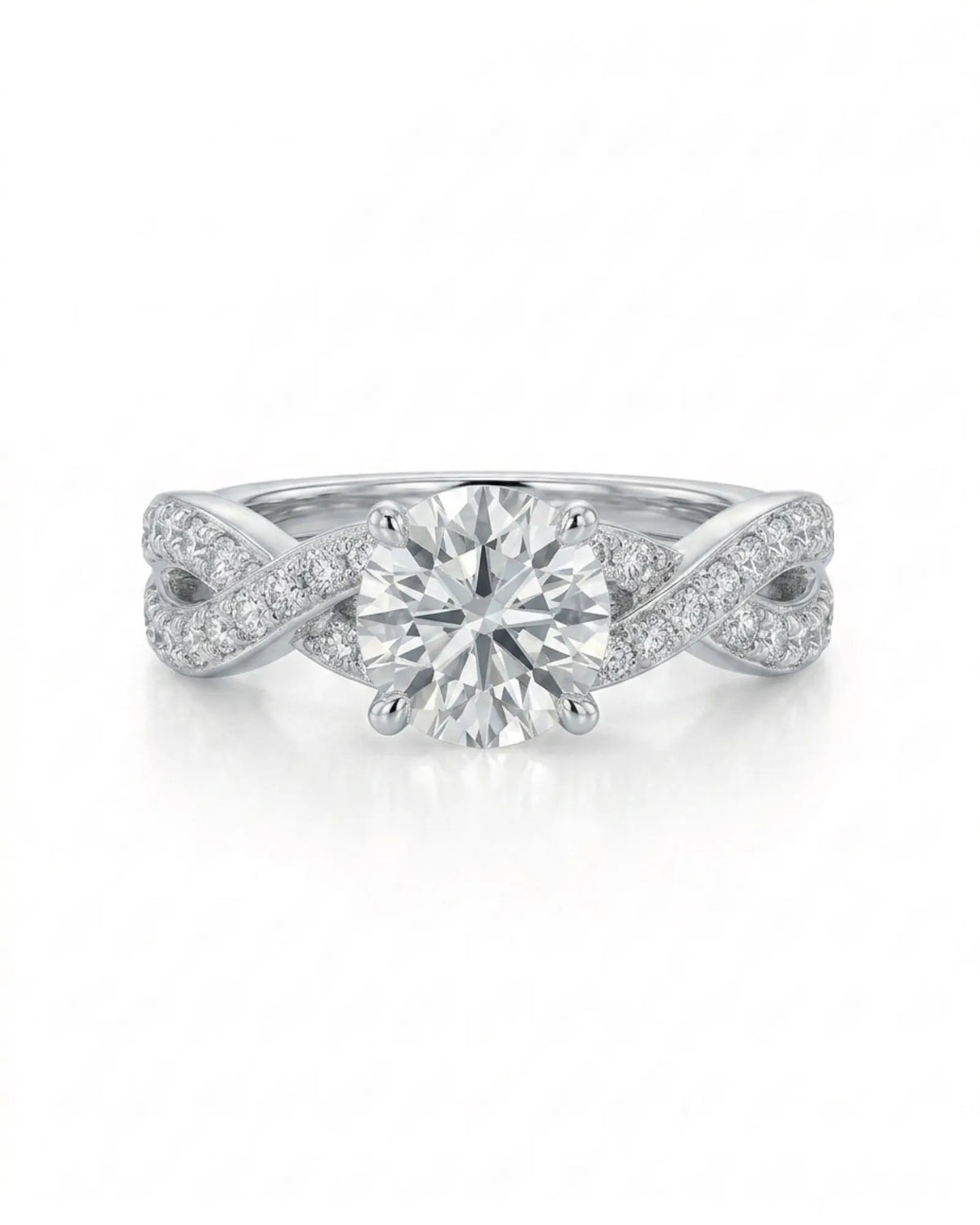 Donna – Natural Round Diamond Twisted-Shank Bridal Set