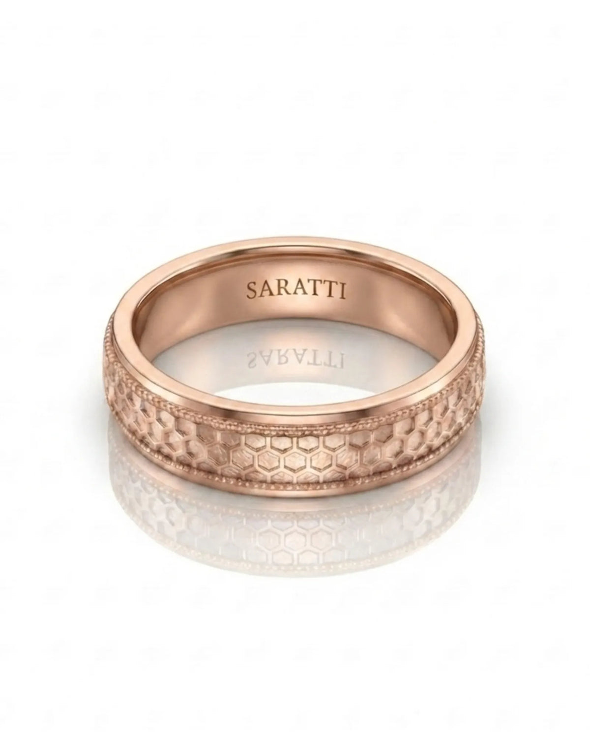 Aurelian Honeycomb wedding band, front view 4 | SARATTI